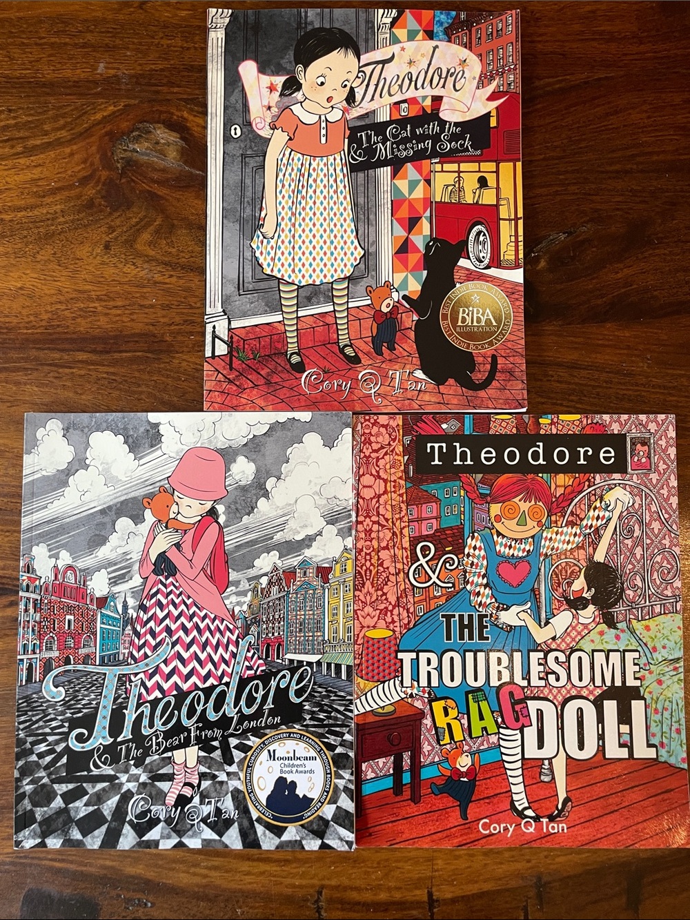 3 Cory Q Tan Books - Theodore Softcover Children’s Illustrated Picture Books